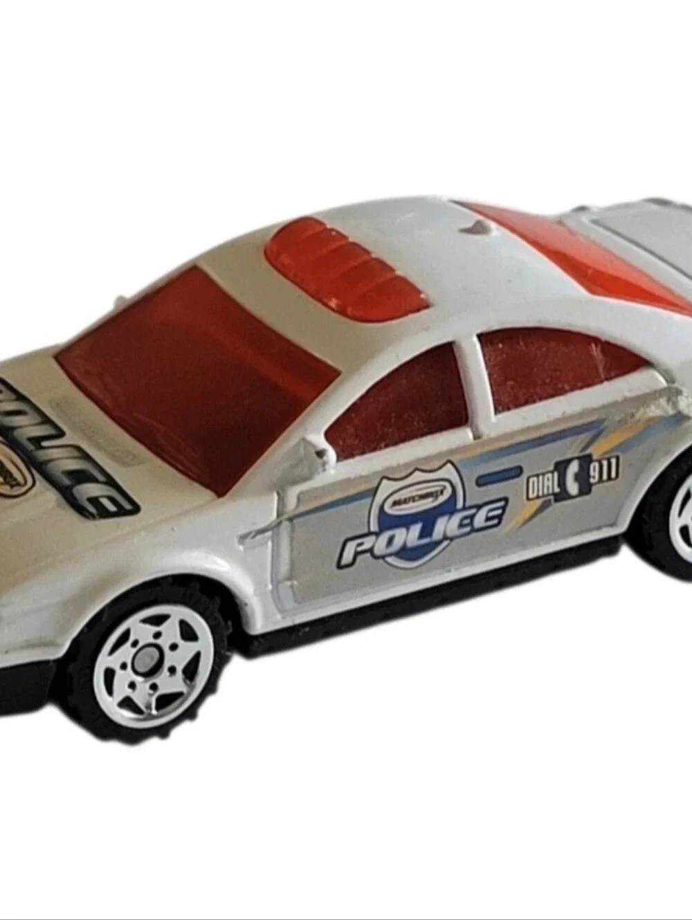 2004 Matchbox Burger King Promo #2 Police Car White W/Red Tint Die-Cast 1:64 Toy